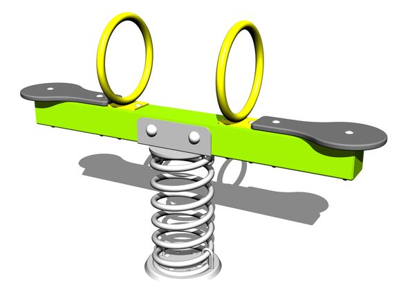 Double seat seesaw on spring HPV1002KE - lime