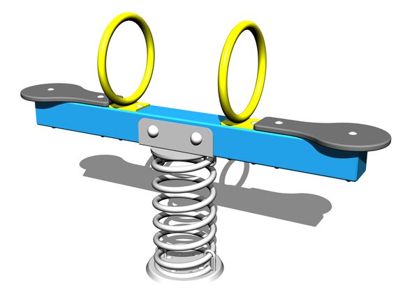Double seat seesaw on spring VH102KB - blue