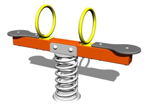 Double seat seesaw on spring VH102KO - orange