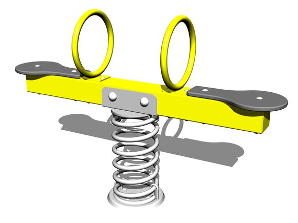Double seat seesaw on spring VH102KY - yellow