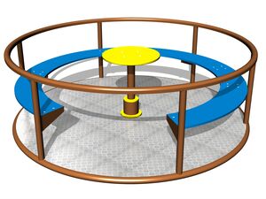 Merry-go-round with seats (mean 1,85 m) - brown