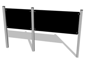 Double panel drawing board - silver