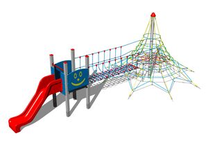 Rope pyramid with tower PY-831KS - silver