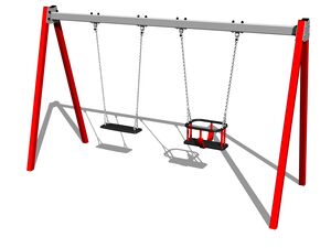 Twin chain swing RH6212KR - Red (f.h. 1,0 m)