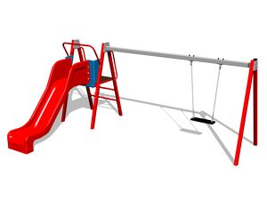 Chain swing with a slide RH6151K - metal (f.h. 1 m)