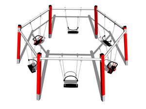 Hexad group chain swing RH1610KR - Red (f.h. 1,0 m)