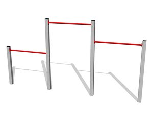 Triple fitness rack - silver (f.h. 1,5 m)