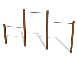 Triple fitness rack - brown (f.h. 1,5 m)