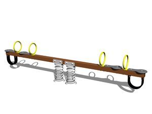 Four seat seesaw on springs - brown