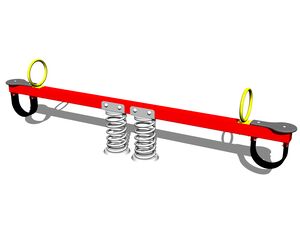 Double seat seesaw on springs - red