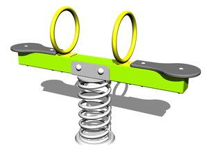 Double seat seesaw on spring HPV1002KE - lime