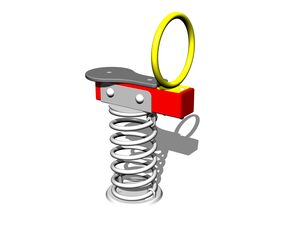 Single seat seesaw on spring - red