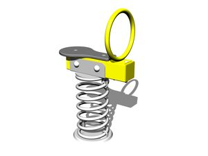 Single seat seesaw on spring - yellow